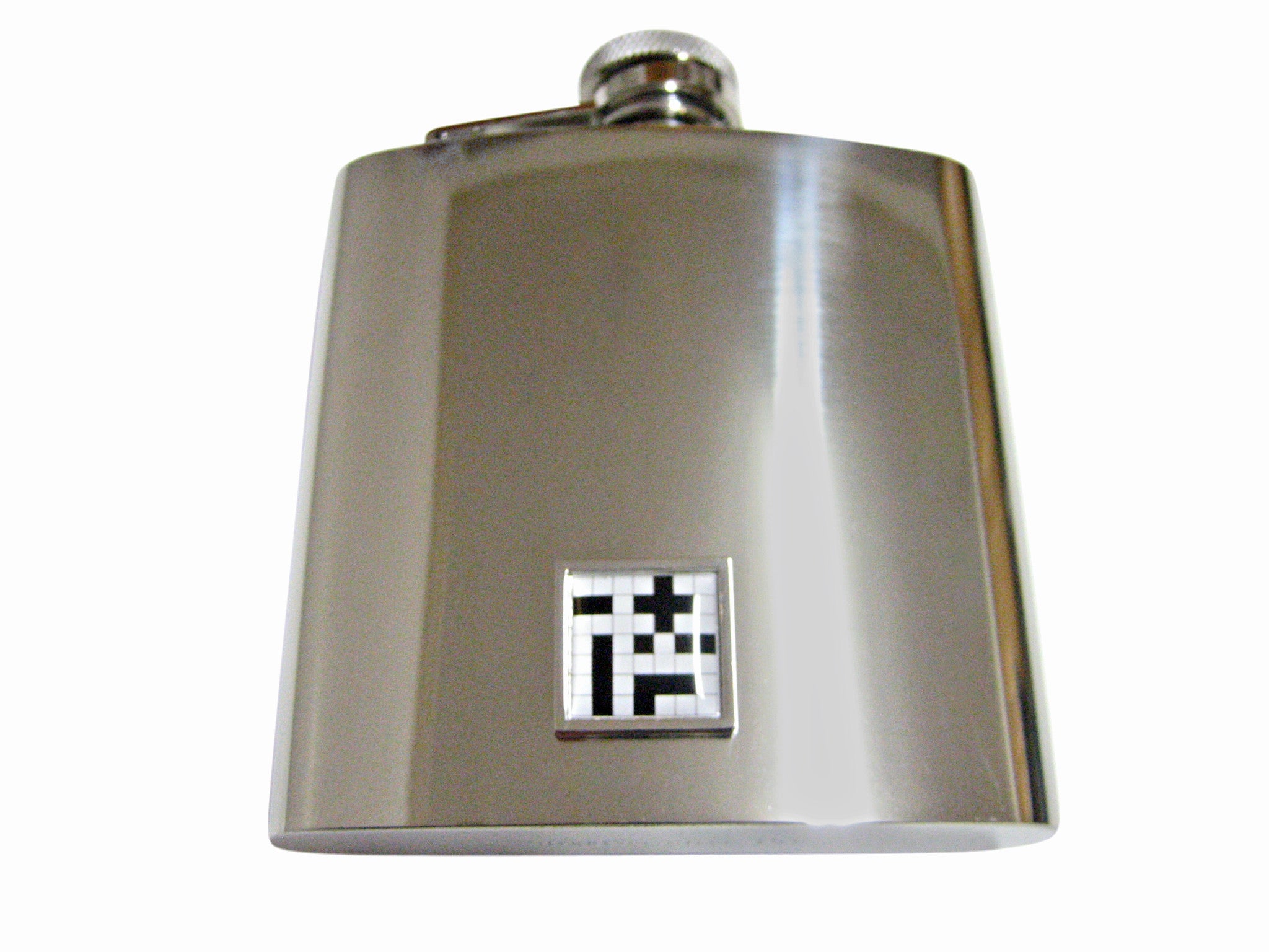 Crossword Puzzle 6 Oz. Stainless Steel Flask