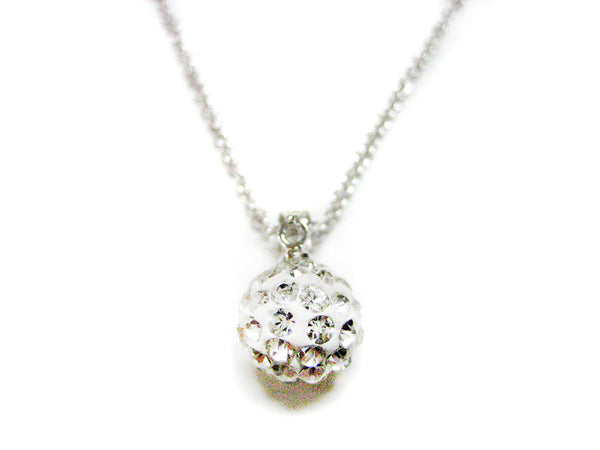 Crystal Studded Ball Pendant Necklace