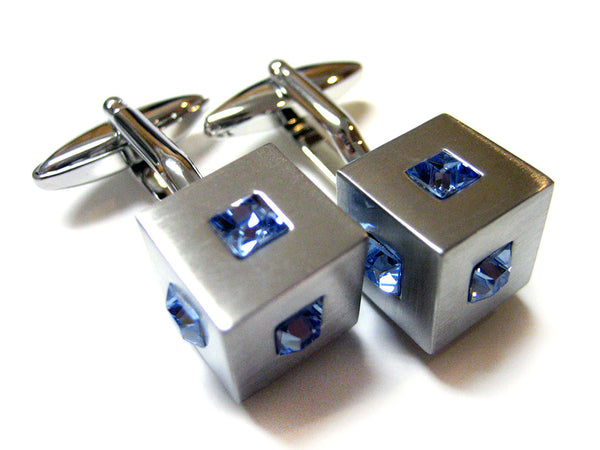 Crystal Studded Cube Cufflinks