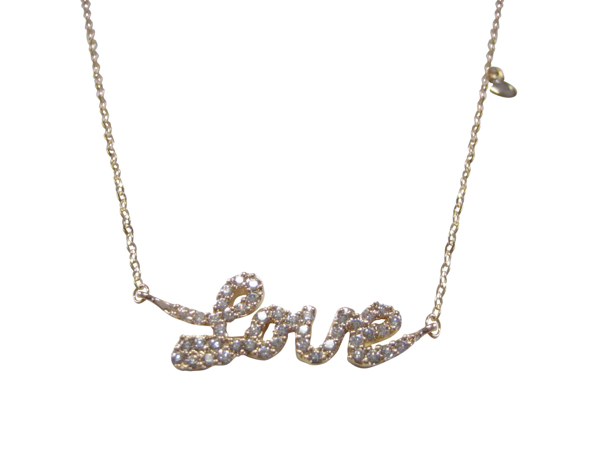 Crystalled Love Word Pendant Necklace