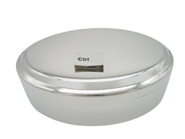 Ctrl Keyboard Pendant Oval Trinket Jewelry Box