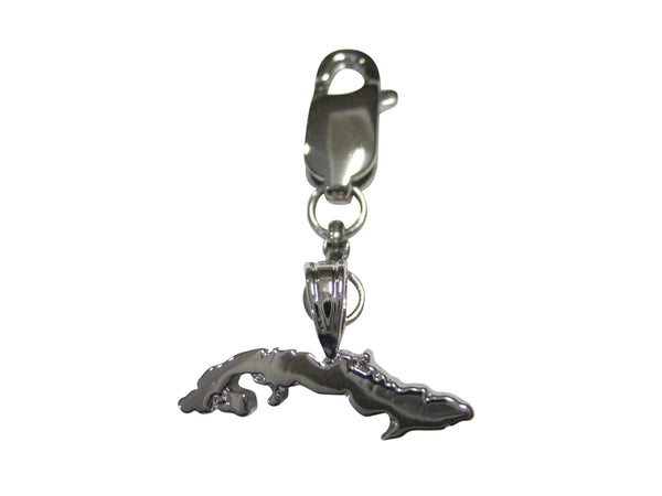 Cuba Country Map Shape Pendant Zipper Pull Charm