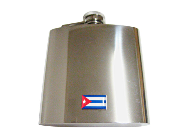 Cuba Flag Pendant 6 Oz. Stainless Steel Flask