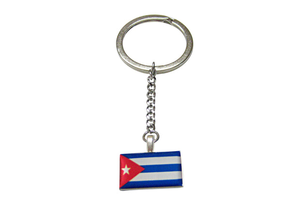 Cuba Flag Pendant Keychain