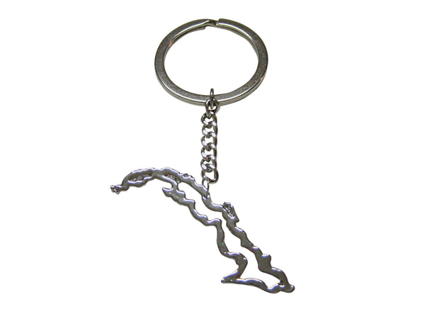 Cuba Map Outline Keychain