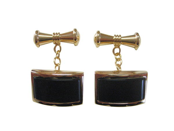 Curved Gold and Black Stylish Cufflinks