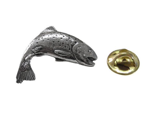 Curved Trout Fish Lapel Pin