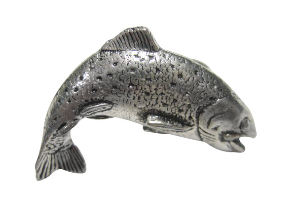 Curved Trout Salmon Fish Adjustable Size Fashion Ring