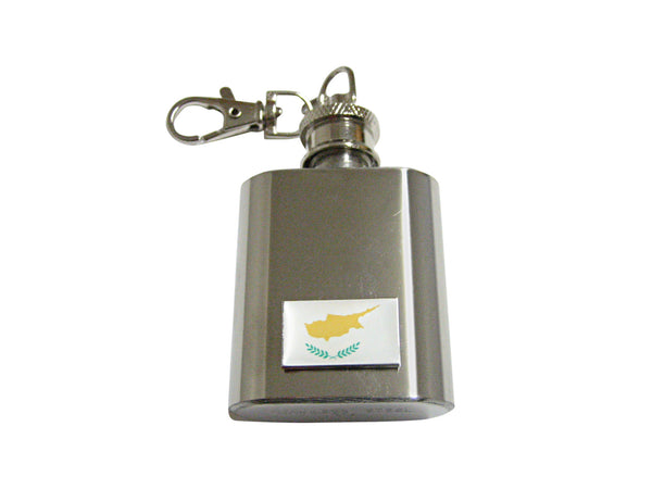 Cyprus Flag 1 Oz. Stainless Steel Key Chain Flask