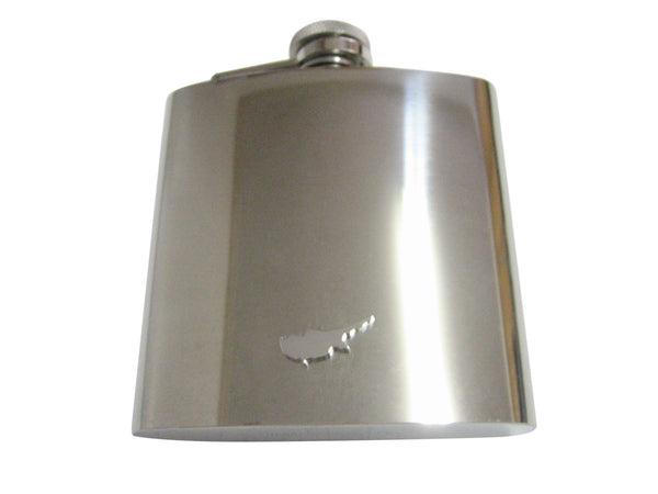 Cyprus Map Shape Pendant 6 Oz. Stainless Steel Flask