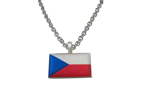 Czech Republic Czechia Flag Pendant Necklace