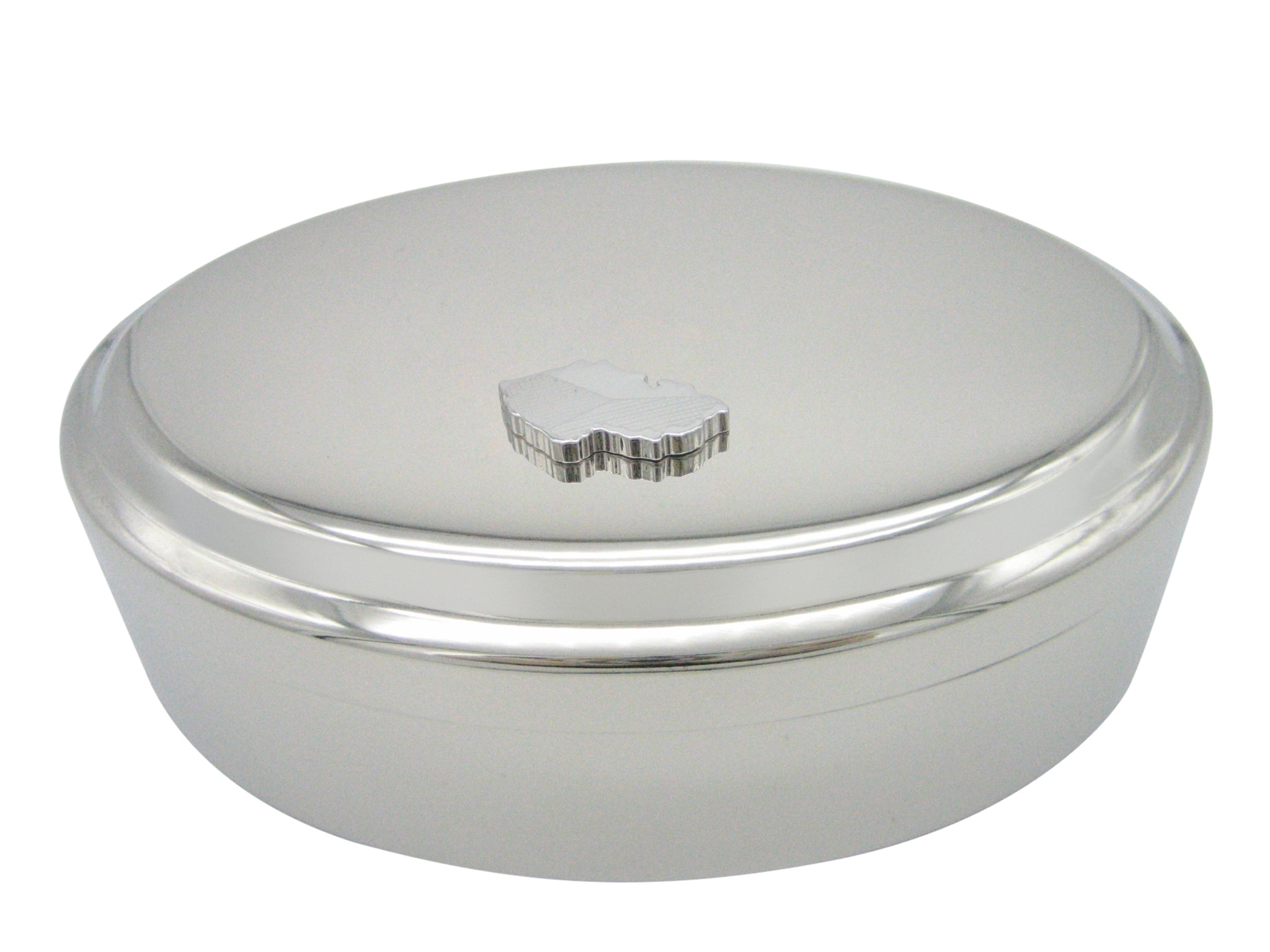 Czech Republic Czechia Map Shape and Flag Design Pendant Oval Trinket Jewelry Box