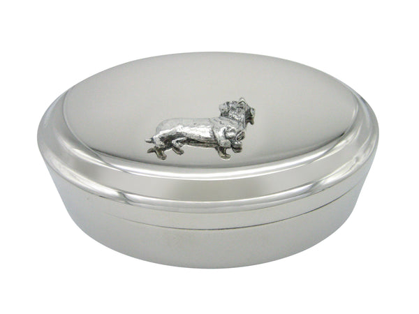 Dachshund Wiener Dog Pendant Oval Trinket Jewelry Box