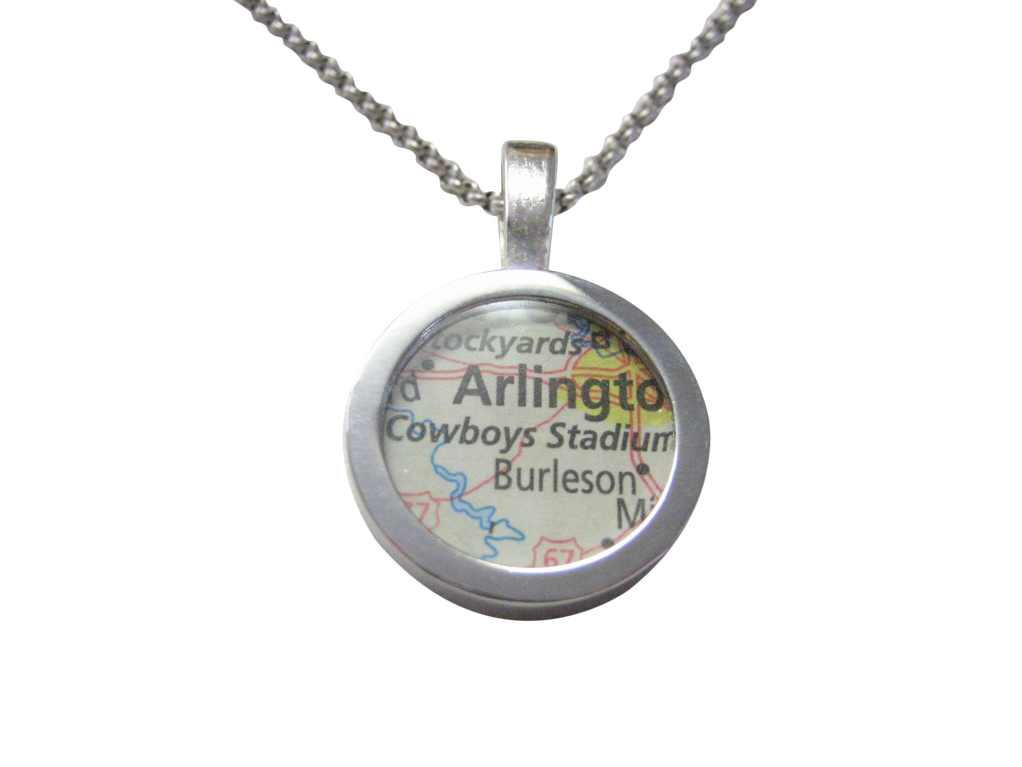 Dallas Cowboys University Map Pendant Necklace