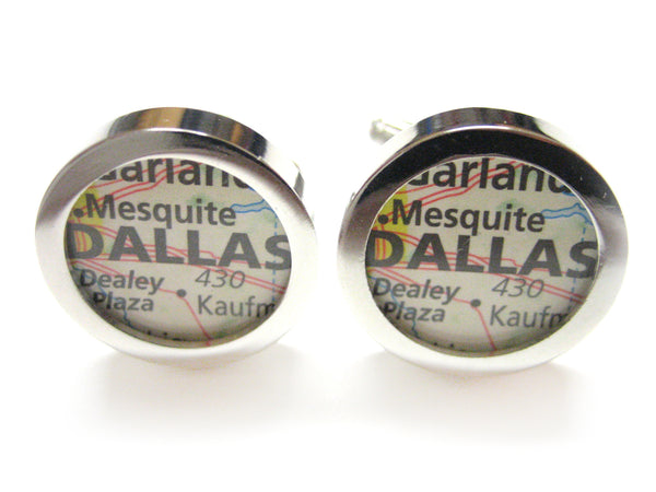 Dallas Texas Map Cufflinks