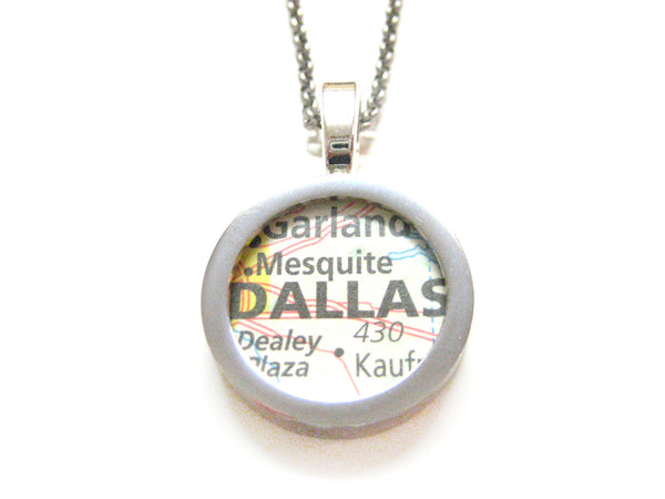 Dallas Texas Map Pendant Necklace
