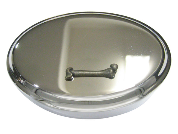 Dark Bronze Toned Medical Anatomy Femur Bone Oval Trinket Jewelry Box