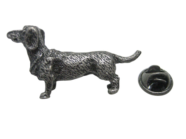 Dark Silver Toned Dachshund Wiener Dog Lapel Pin