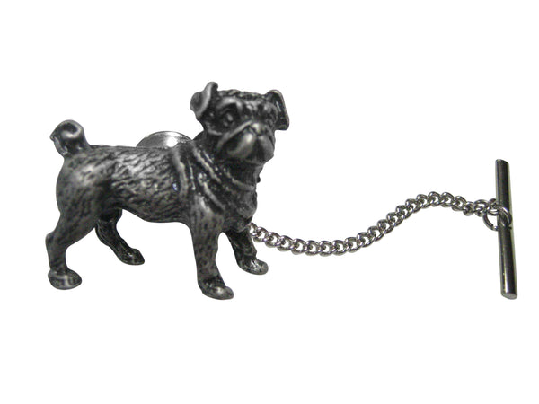 Dark Silver Toned Pug Dog Tie Tack