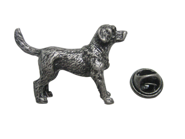 Dark Silver Toned Retriever Dog Lapel Pin