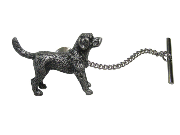 Dark Silver Toned Retriever Dog Tie Tack