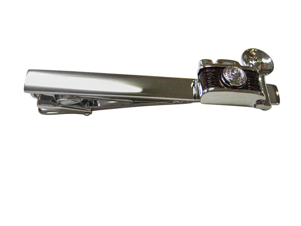 Dark Brown Retro Flash Camera Square Tie Clip