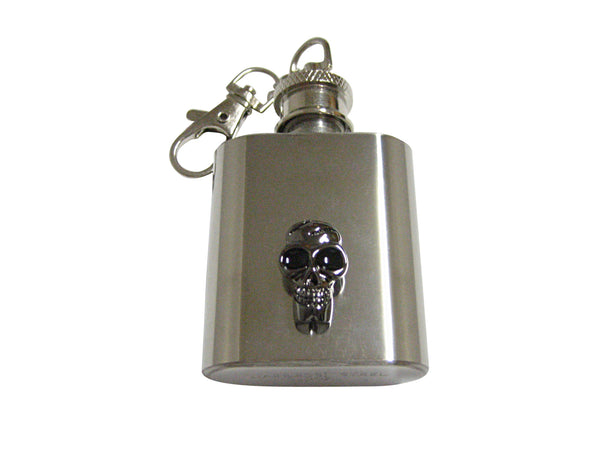 Dark Grey Toned Skull 1 Oz. Stainless Steel Key Chain Flask