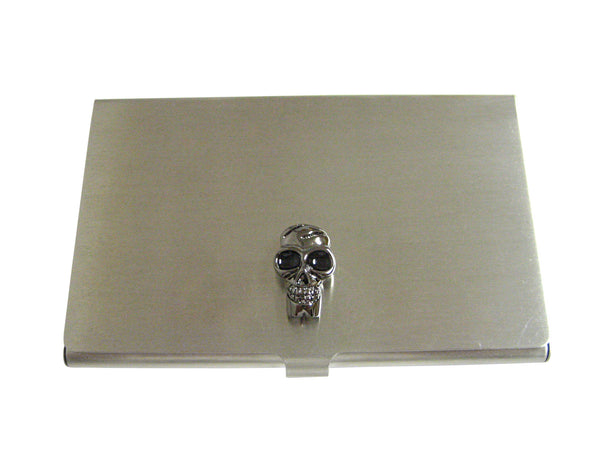Dark Grey Toned Skull Business Card Holder