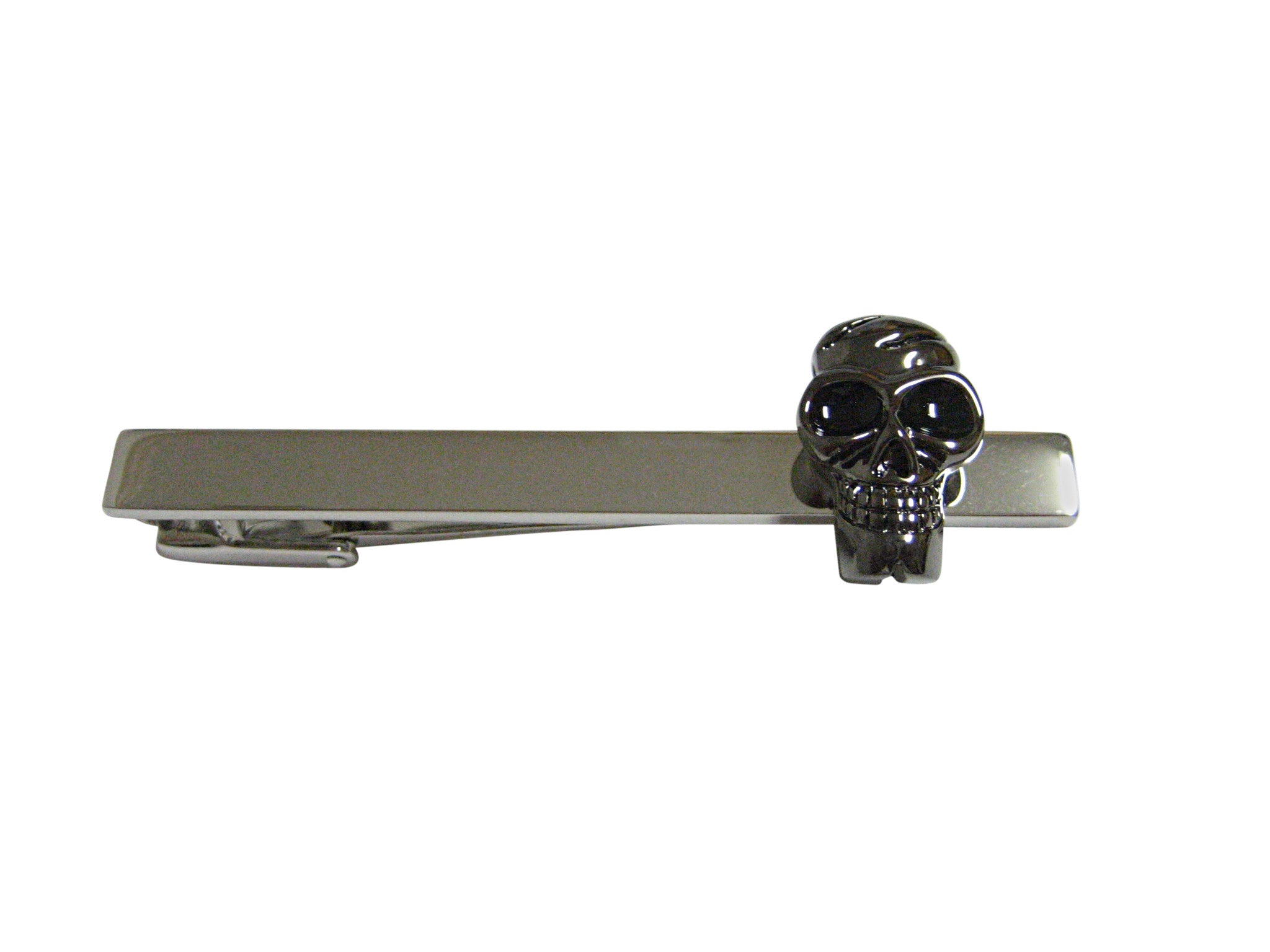 Dark Grey Toned Skull Square Tie Clip