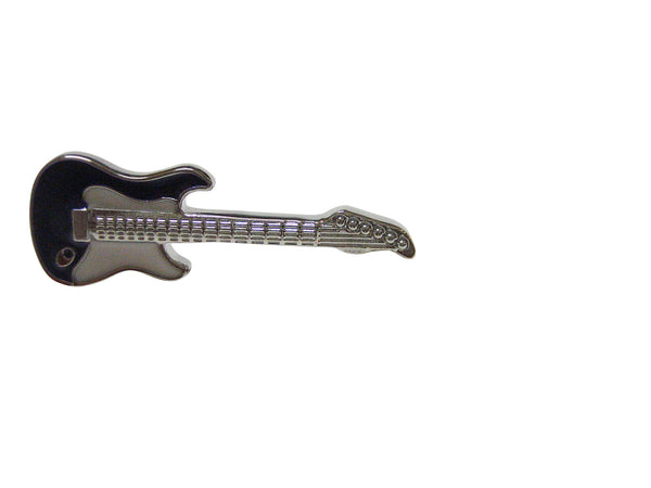 Dark Purple and White Toned Full Guitar Musical Instrument Lapel Pin