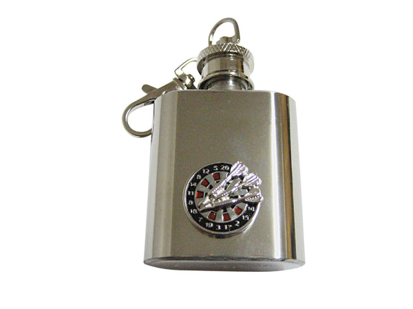 Dartboard and Darts 1 Oz. Stainless Steel Key Chain Flask