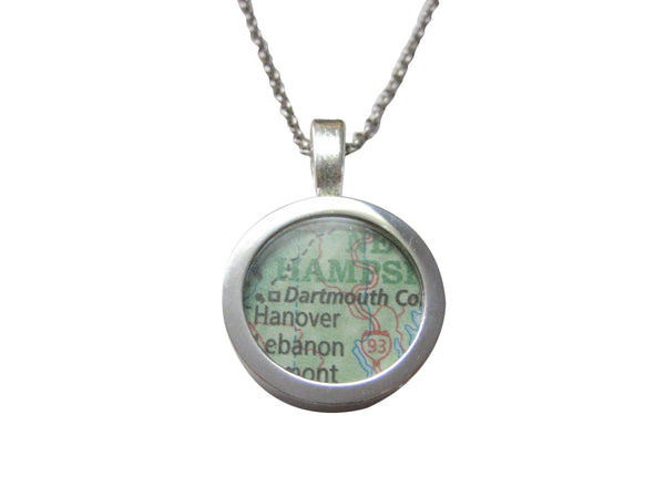 Dartmouth College University Map Pendant Necklace