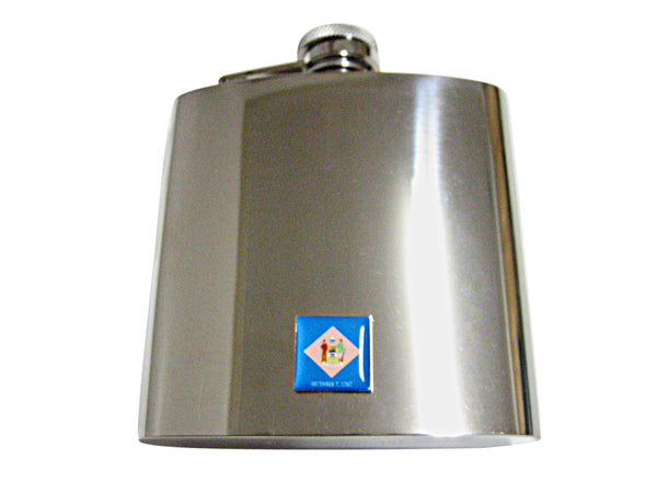 Delaware State Flag Pendant 6oz Flask