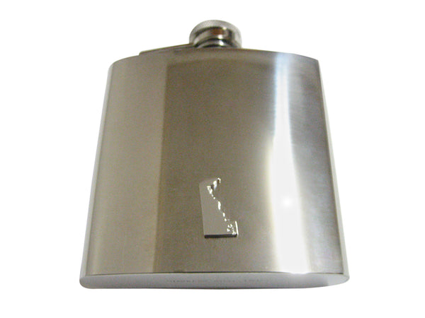 Delaware State Map Shape 6 Oz. Stainless Steel Flask