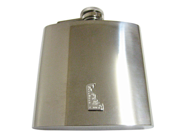 Delaware State Map Shape and Flag Design 6 Oz. Stainless Steel Flask