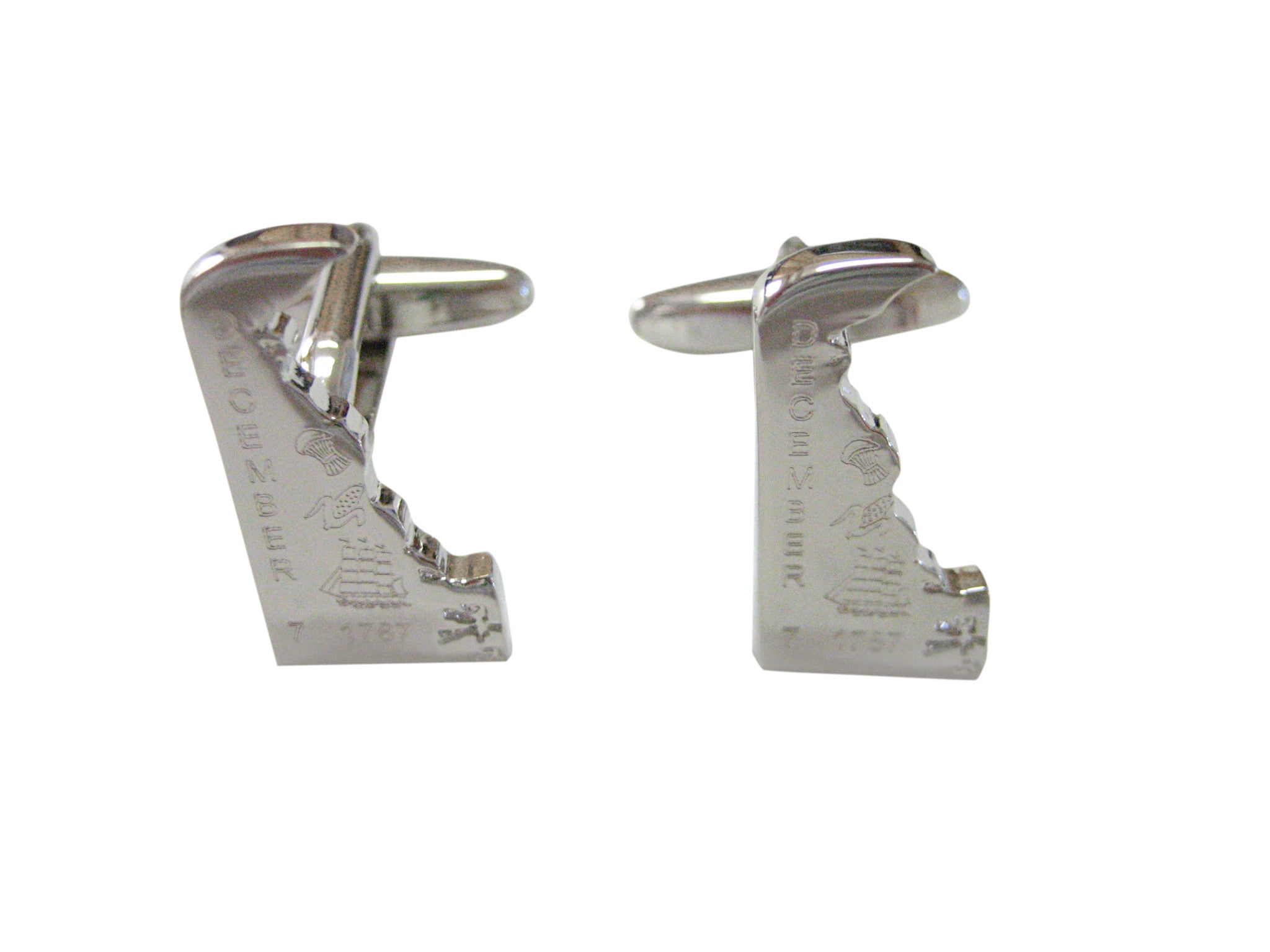 Delaware State Map Shape and Flag Design Cufflinks