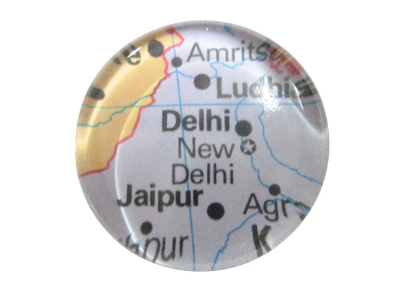 Delhi India Map Pendant Magnet