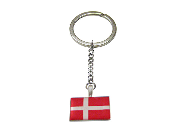 Denmark Flag Pendant Keychain