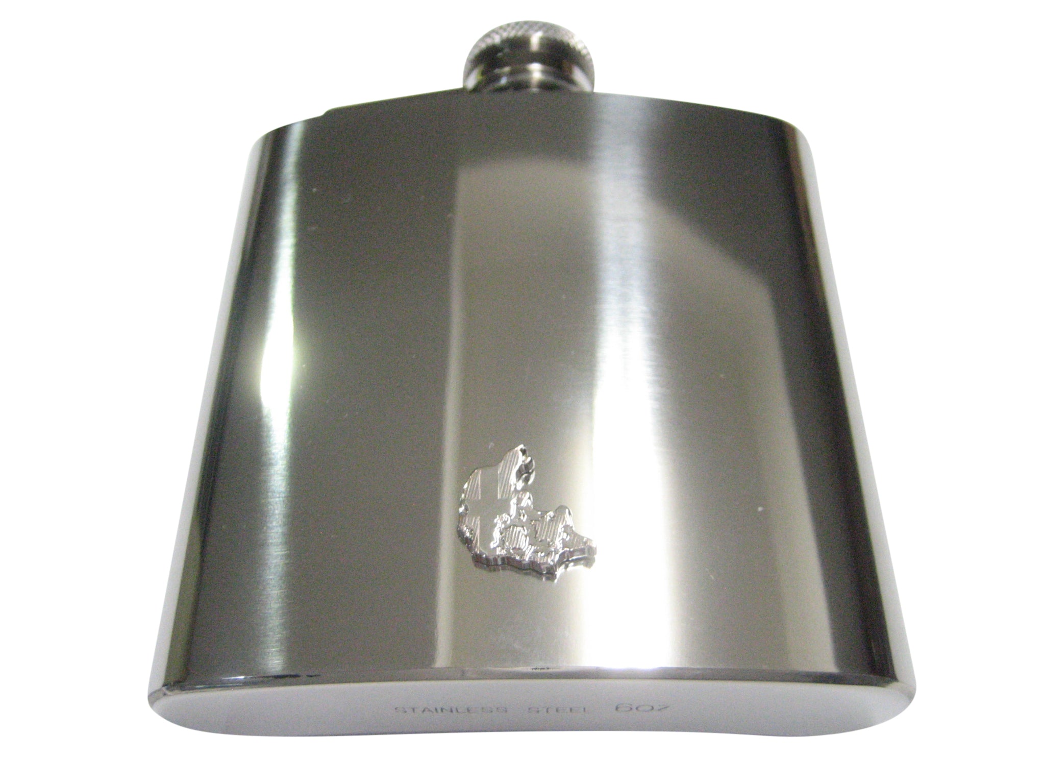 Denmark Map Shape and Flag Design 6oz Flask