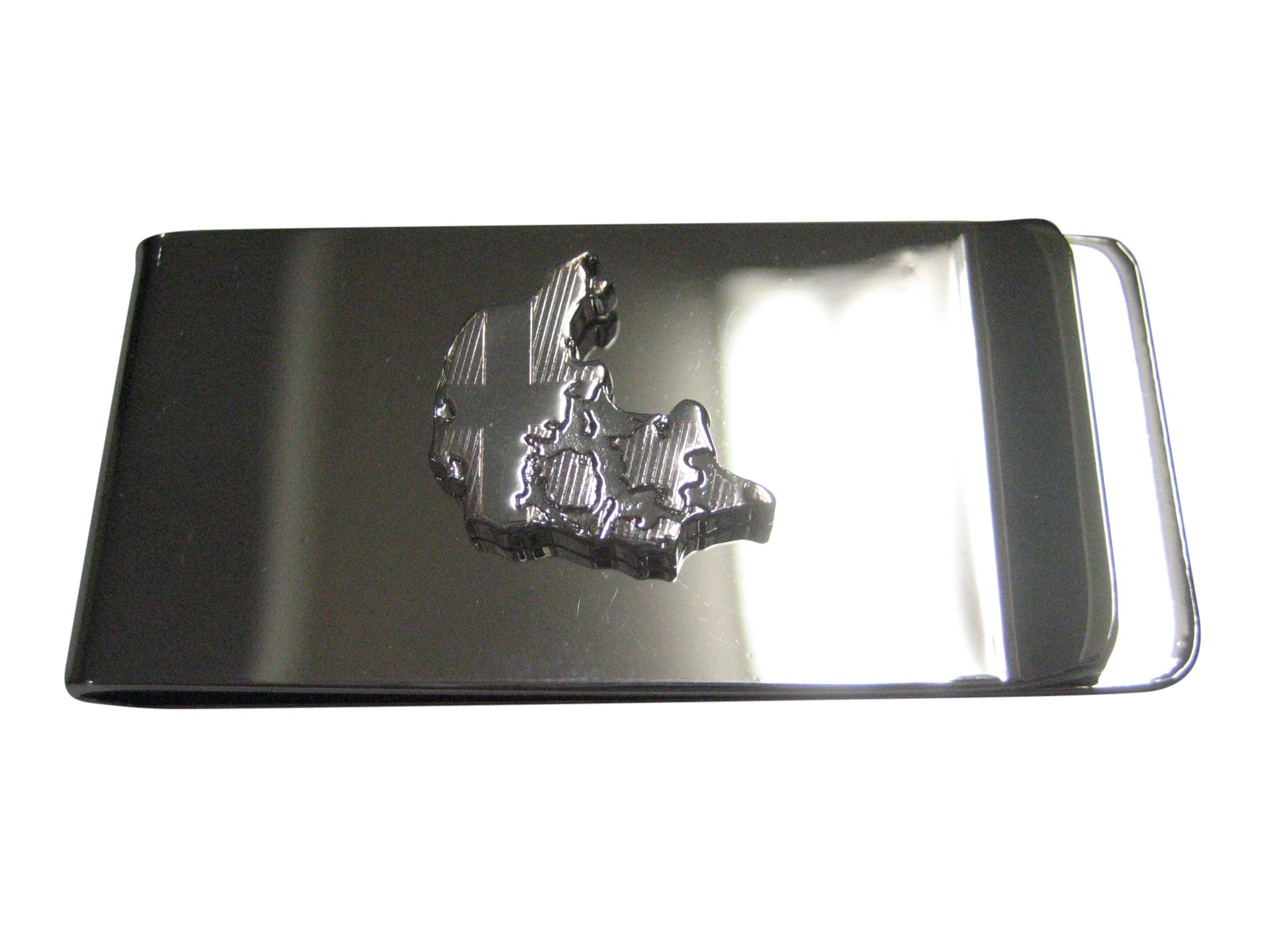 Denmark Map Shape and Flag Design Money Clip
