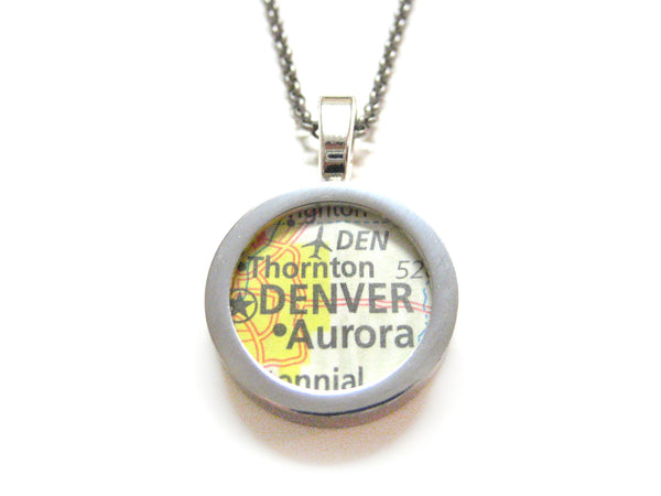 Denver Colorado Map Pendant Necklace