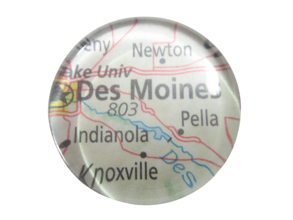 Des Moines Iowa Map Pendant Magnet