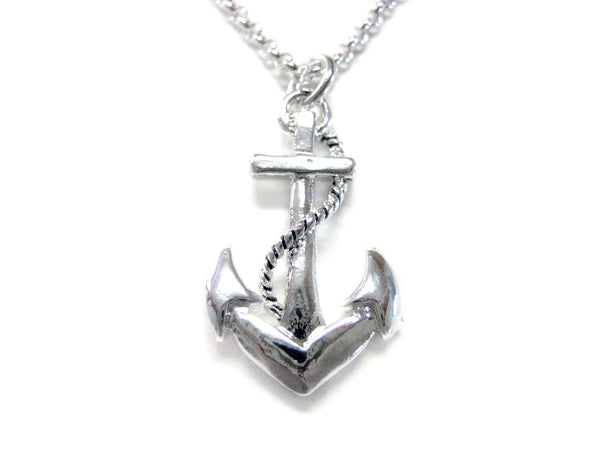 Detailed Nautical Anchor Necklace