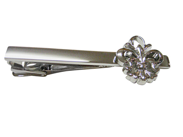 Detailed Fleur de Lys Square Tie Clip