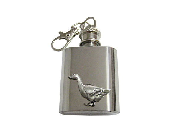Detailed Goose Bird 1 Oz. Stainless Steel Key Chain Flask