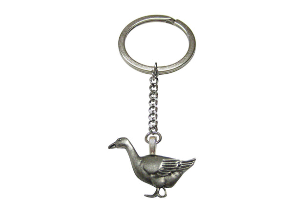 Detailed Goose Bird Pendant Keychain