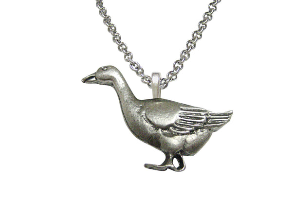 Detailed Goose Bird Pendant Necklace