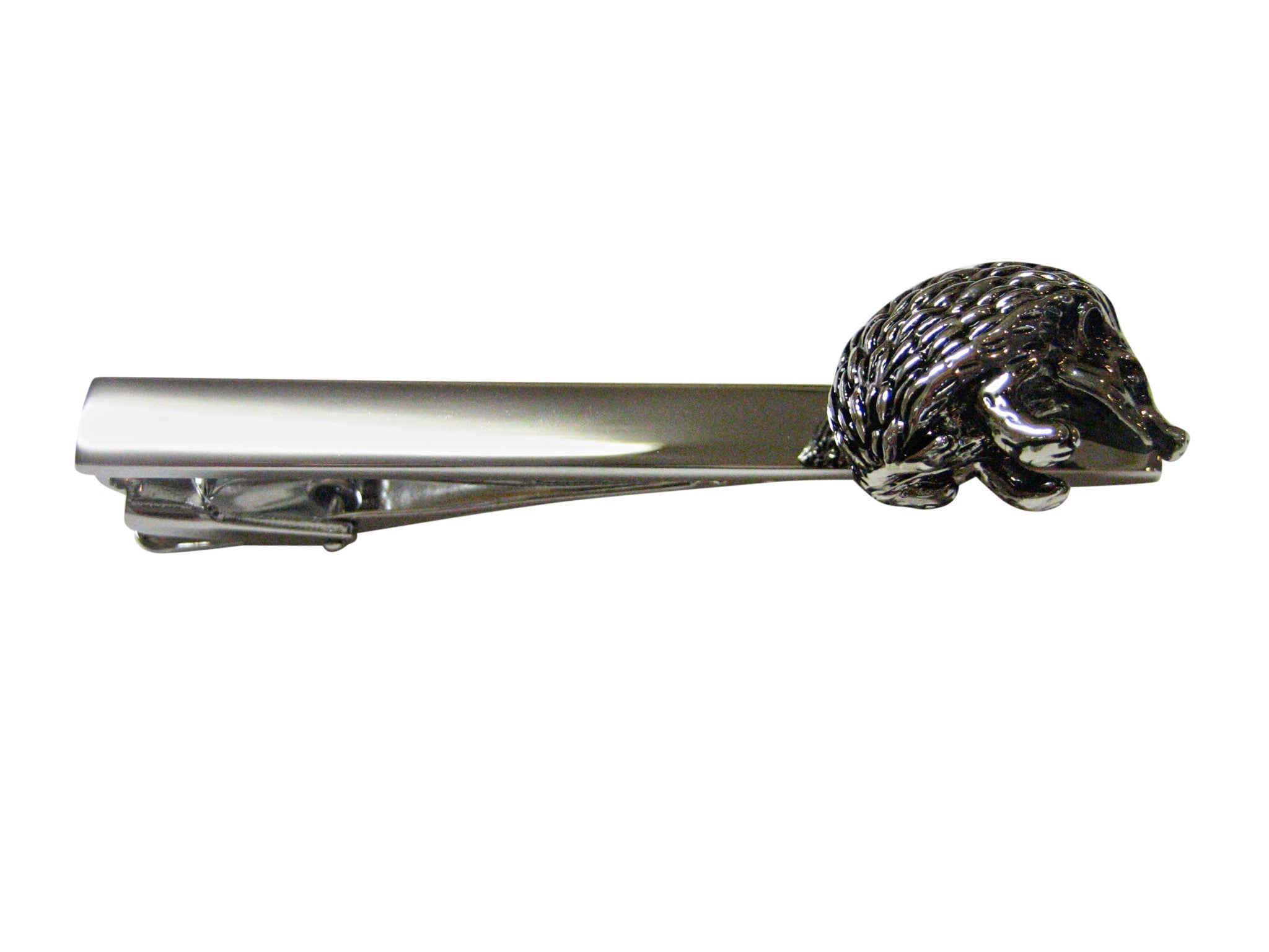 Detailed Hedgehog Square Tie Clip