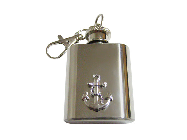 Detailed Nautical Anchor 1 Oz. Stainless Steel Key Chain Flask