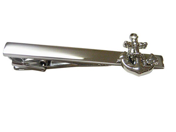 Detailed Nautical Anchor Square Tie Clips